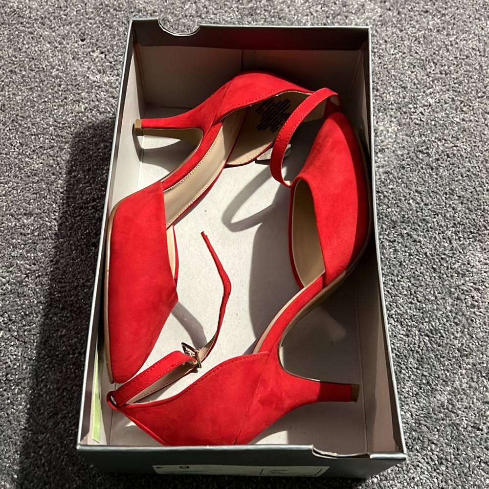 Apt 9 Ankle Strap Heels Size 9 Suede Red